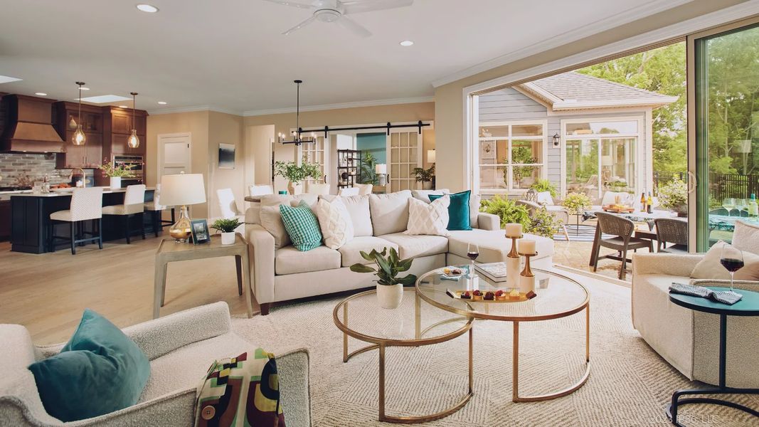 Furnished interior in a model home at The Courtyards at Post Road in Cumming (Image 14).