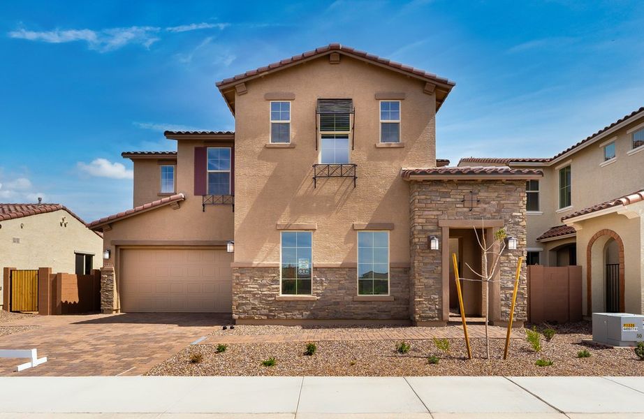 Front exterior of a home in the La Mira Expedition Collection community, located in Mesa, AZ (Image 3).