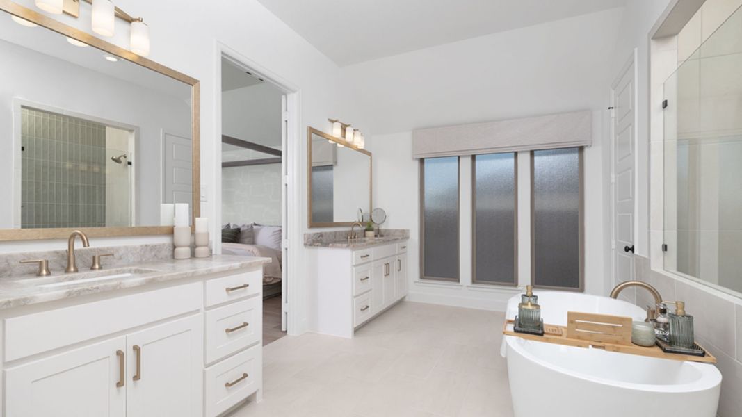 Furnished interior in a model home at Myrtle Creek 60' in Waxahachie (Image 12).