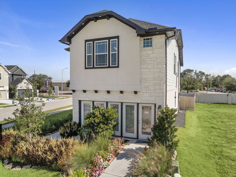 A house with a driveway.