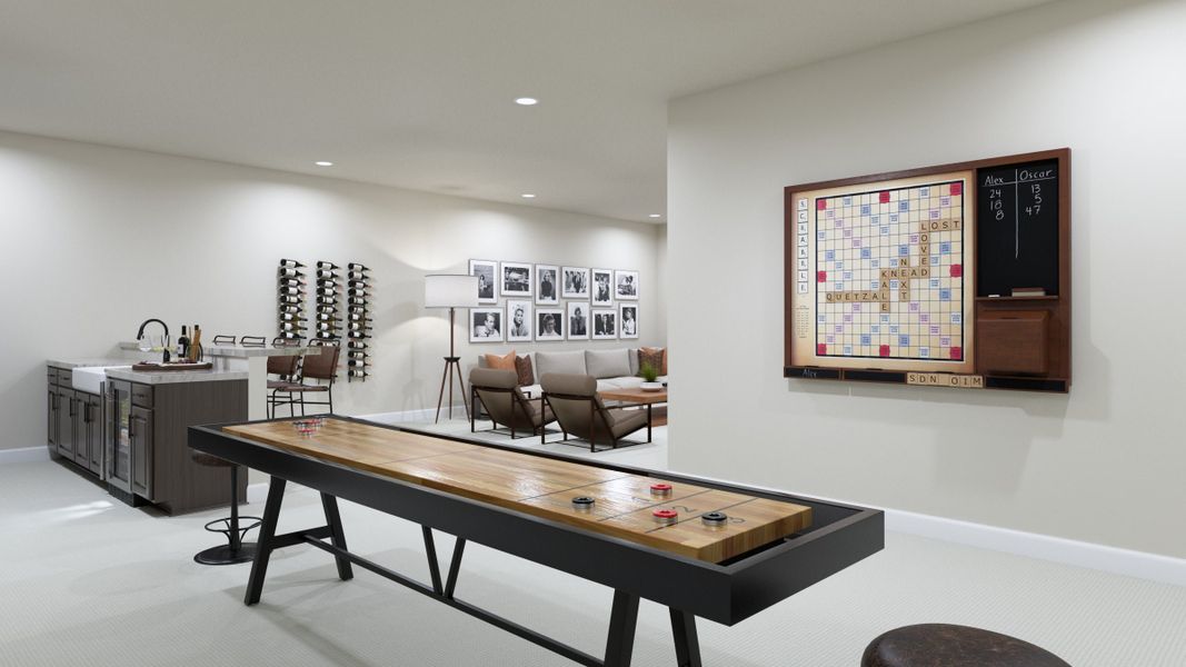 Furnished interior in a model home at The Fairways at RainDance in Windsor (Image 40).