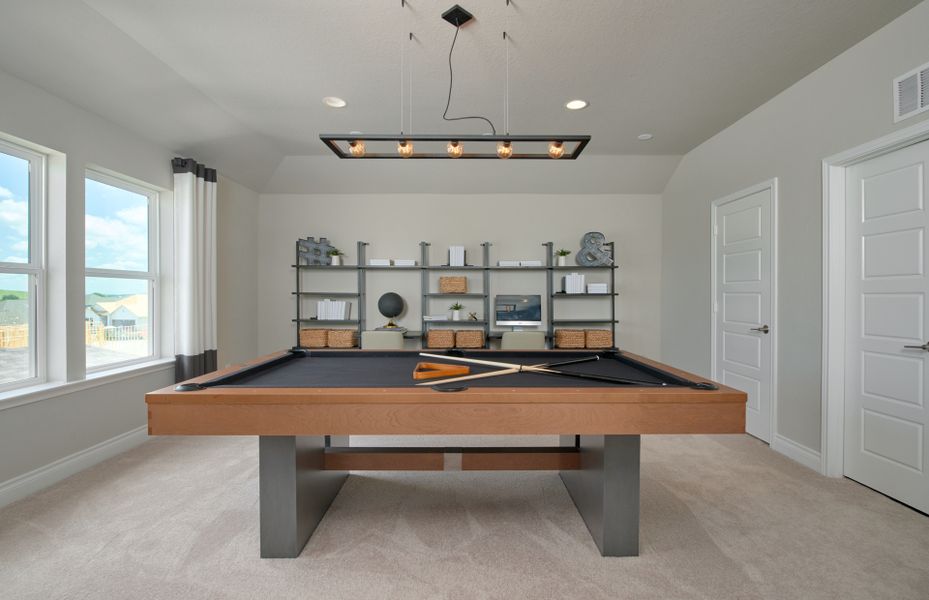 Furnished interior in a model home at The Overlook at Creekside in New Braunfels (Image 16).