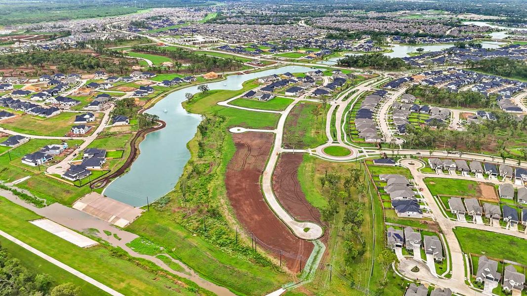 Aerial view of the Sienna community in Missouri City, TX, showing layout and nearby surroundings (Image 14).