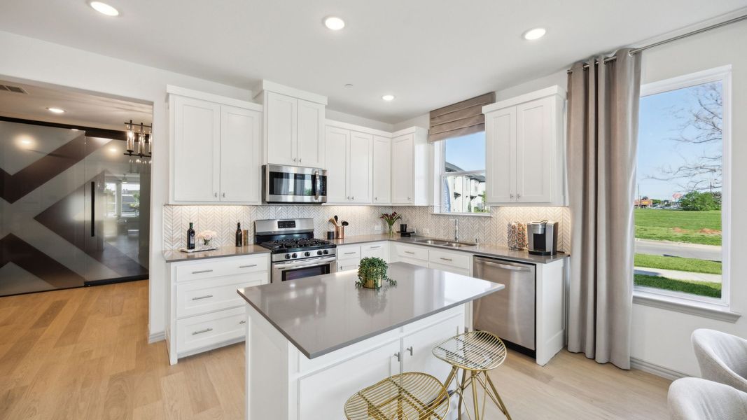 Furnished interior in a model home at City Point in North Richland Hills (Image 17).