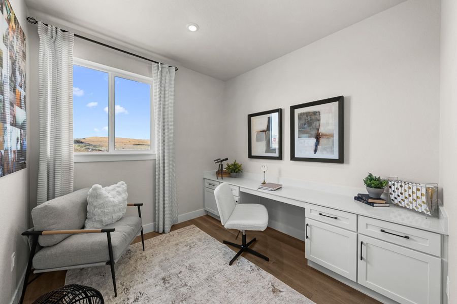 Furnished interior in a model home at Trumark Homes at Tanterra in Parker (Image 37).