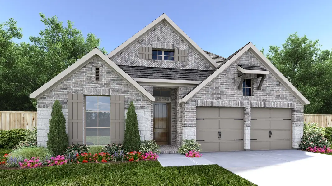 Front exterior of a home in the Palmera Ridge community, located in Leander, TX (Image 6).