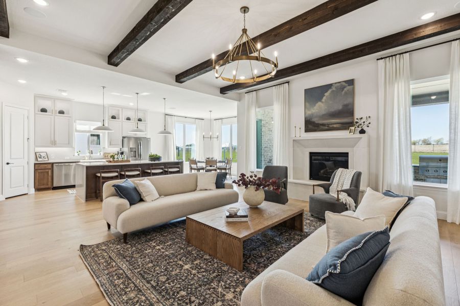 Furnished interior in a model home at Settler's Glen in New Fairview (Image 17).