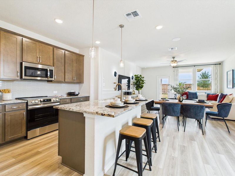 Furnished interior in a model home at Fairway Crossing in Converse (Image 8).
