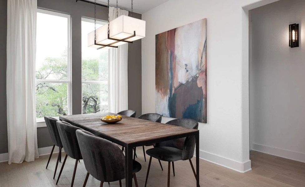 Furnished interior in a model home at The Trails at Carmel 60s in Pflugerville (Image 6).