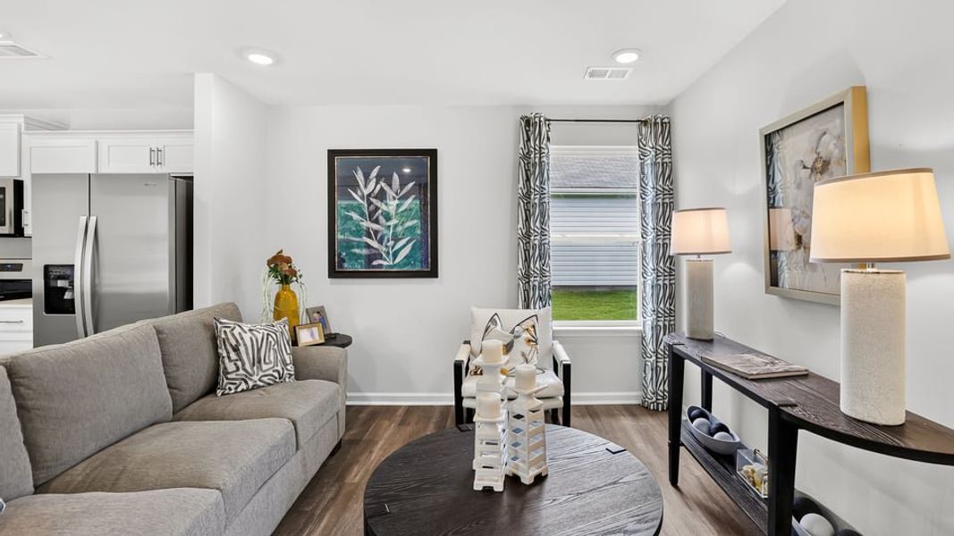 Furnished interior in a model home at Village 3 in Woodruff (Image 8). Furnished interior in a model home at Village 3 in Woodruff (Image 8).