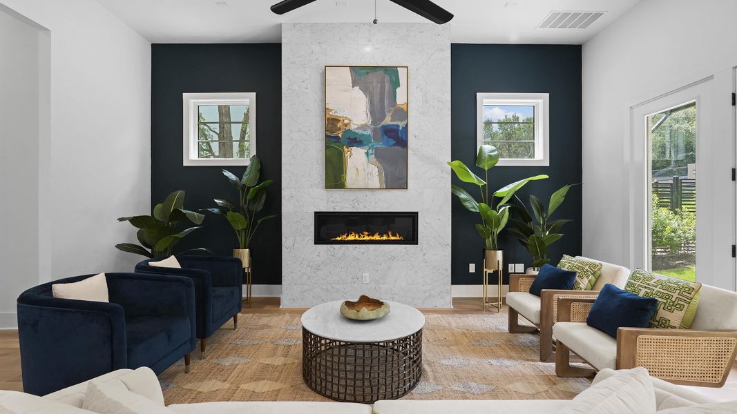 Furnished interior in a model home at Spyglass in Austin (Image 10).