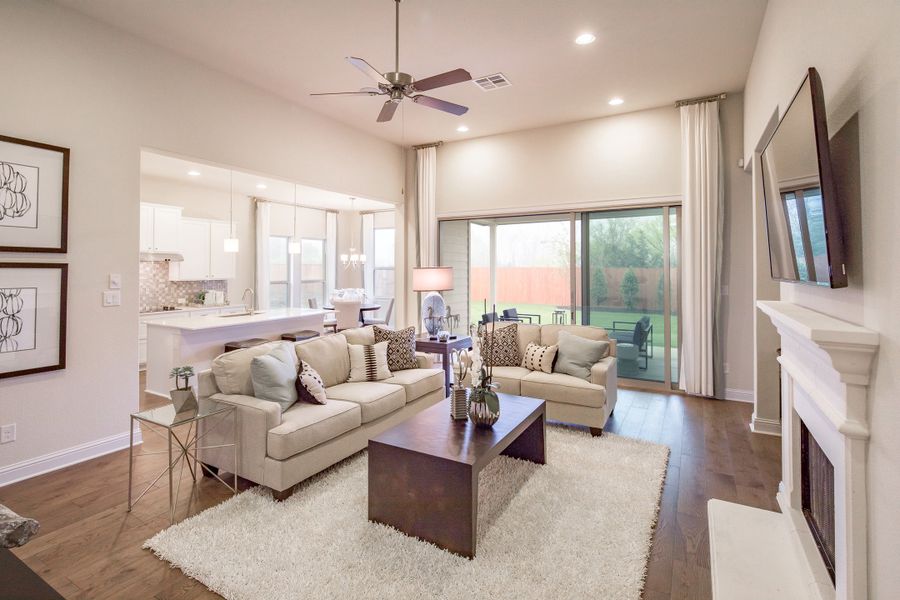 Furnished interior in a model home at Oaks at San Gabriel in Georgetown (Image 26).