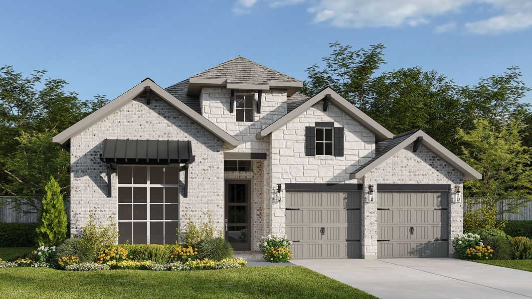 Front exterior of a home in the Palmera Ridge community, located in Leander, TX (Image 10).