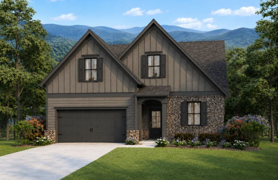 Front exterior of a home in the Blue Mountain Creek community, located in Morganton, GA (Image 4).