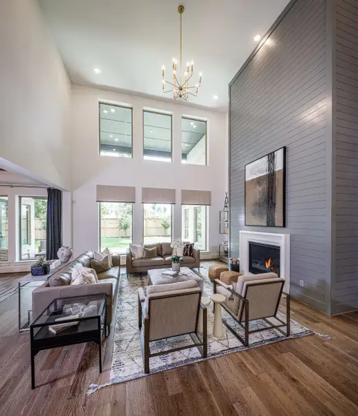 Furnished interior in a model home at The Highlands in Porter (Image 9).