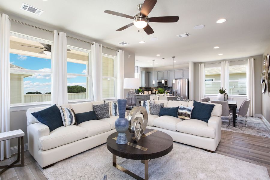 Furnished interior in a model home at Harvest Ridge in Elgin (Image 8).