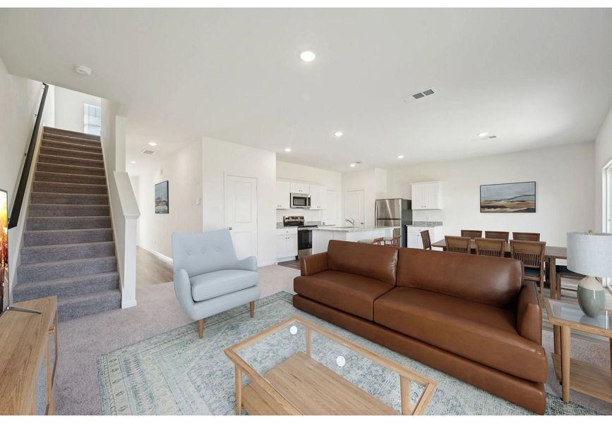 Furnished interior in a model home at Liberte in Converse (Image 7).