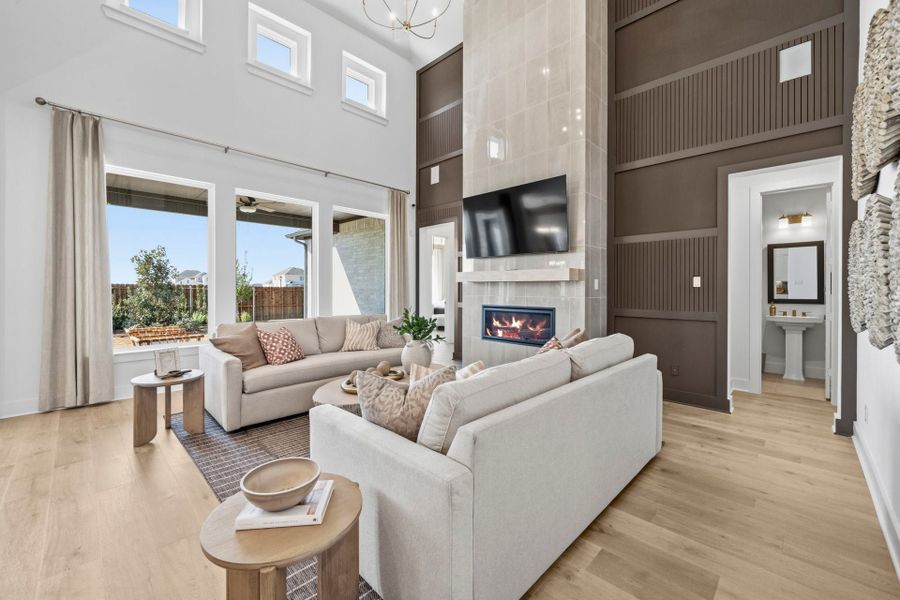 Furnished interior in a model home at Chaparral Park in Oak Point (Image 37).