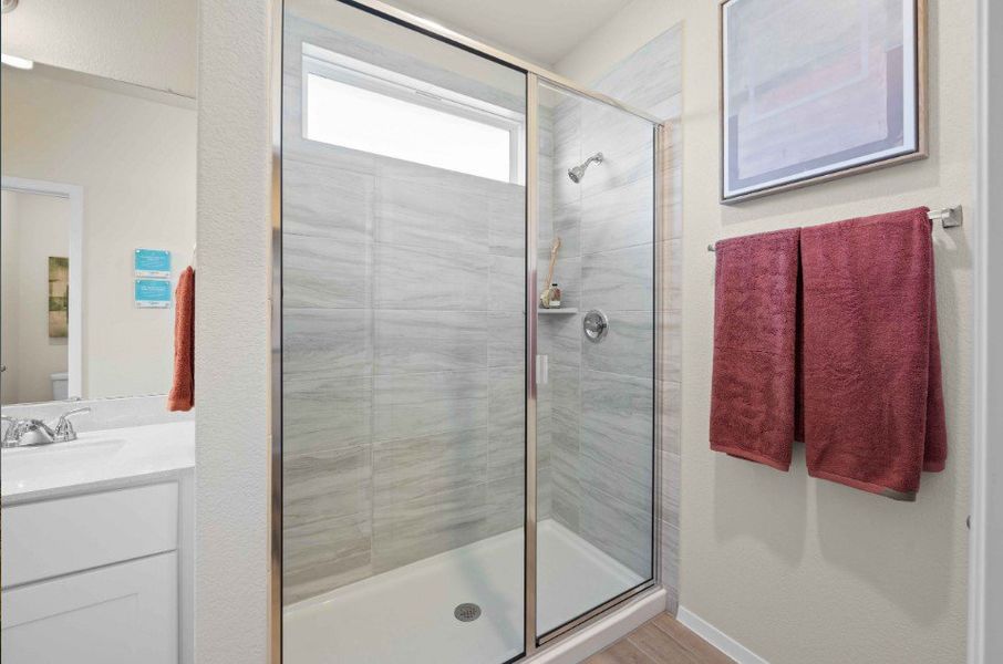 Furnished interior in a model home at Hunters Ranch in San Antonio (Image 38).