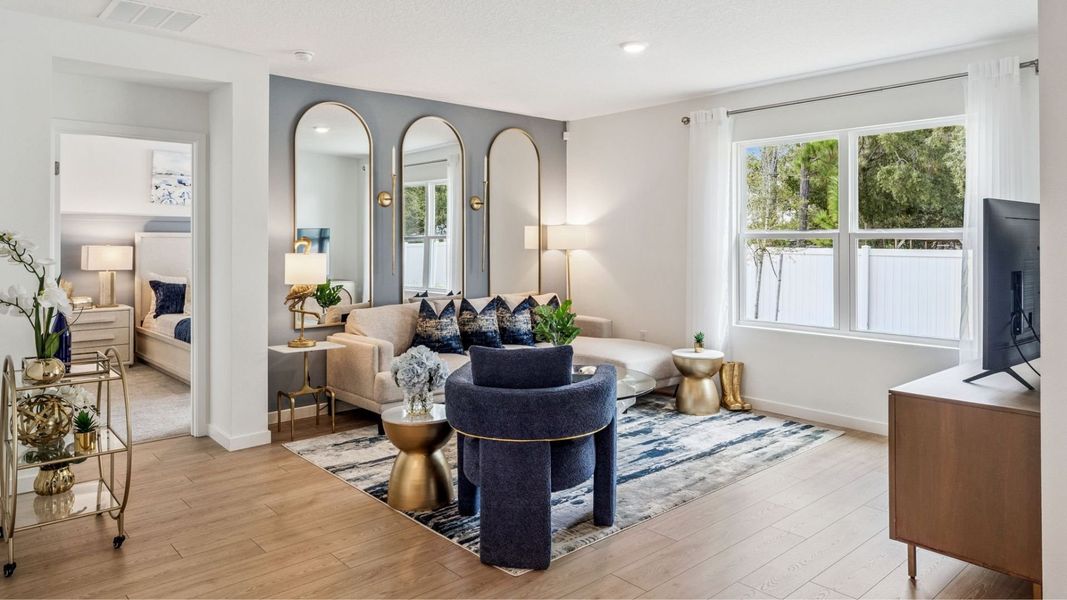 Furnished interior in a model home at Crossroads at Kelly Park in Apopka (Image 7). Furnished interior in a model home at Crossroads at Kelly Park in Apopka (Image 7).