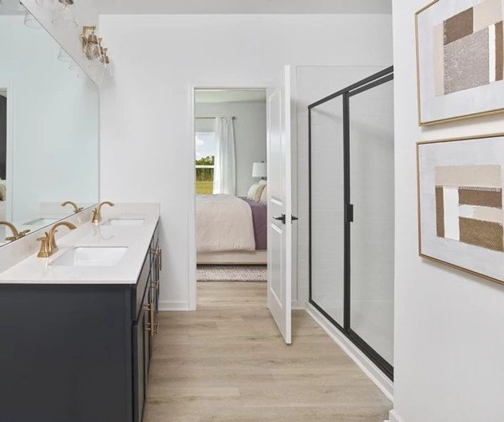 Furnished interior in a model home at Crescent Mills in Clayton (Image 10).