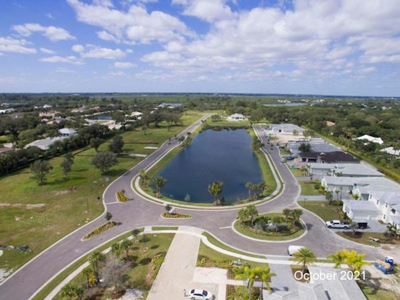 Aerial view of the The Strand community in Vero Beach, FL, showing layout and nearby surroundings (Image 35).