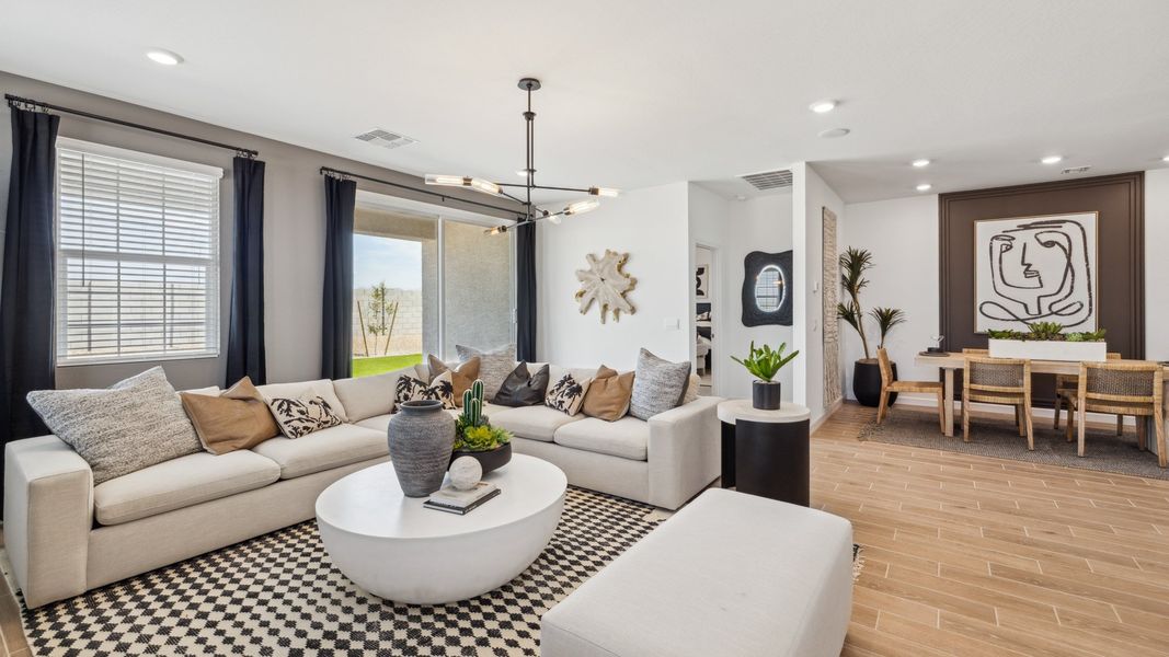 Furnished interior in a model home at Remington in Buckeye (Image 8).