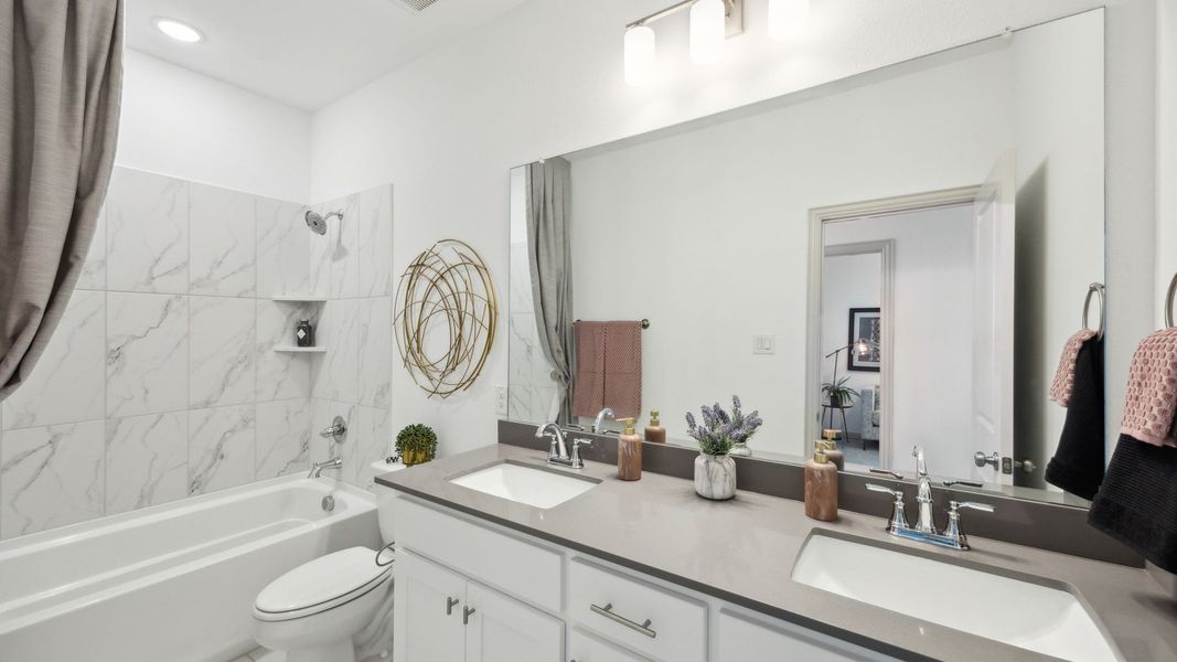 Furnished interior in a model home at City Point in North Richland Hills (Image 28).