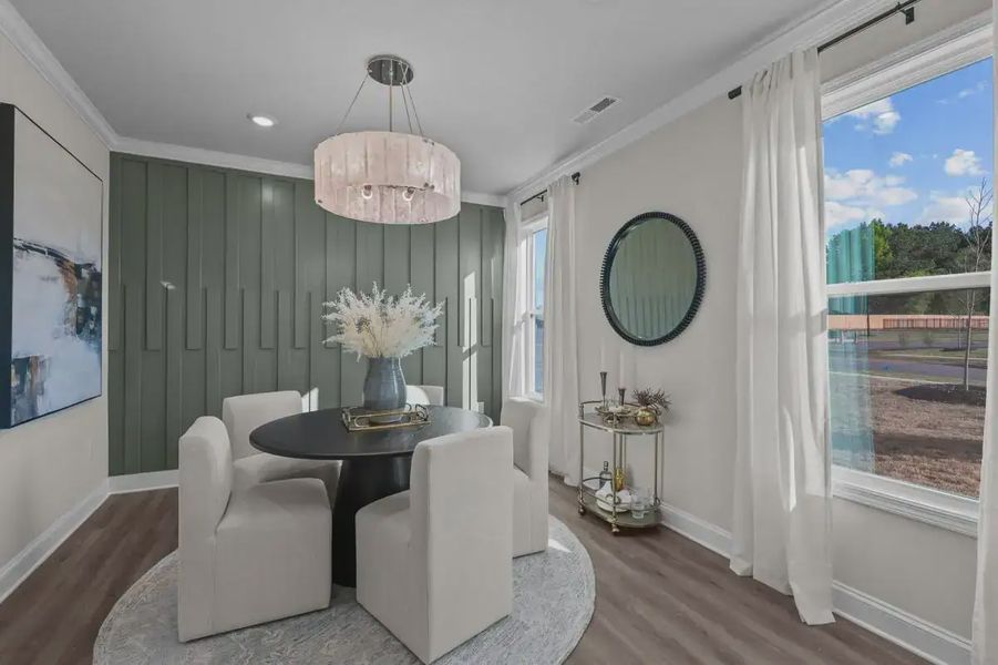 Furnished interior in a model home at Kinsley in Wake Forest (Image 8).