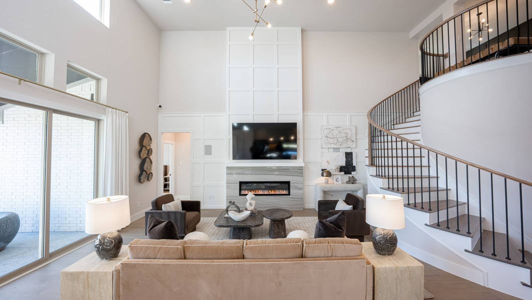 Furnished interior in a model home at High Country in Burleson (Image 3).