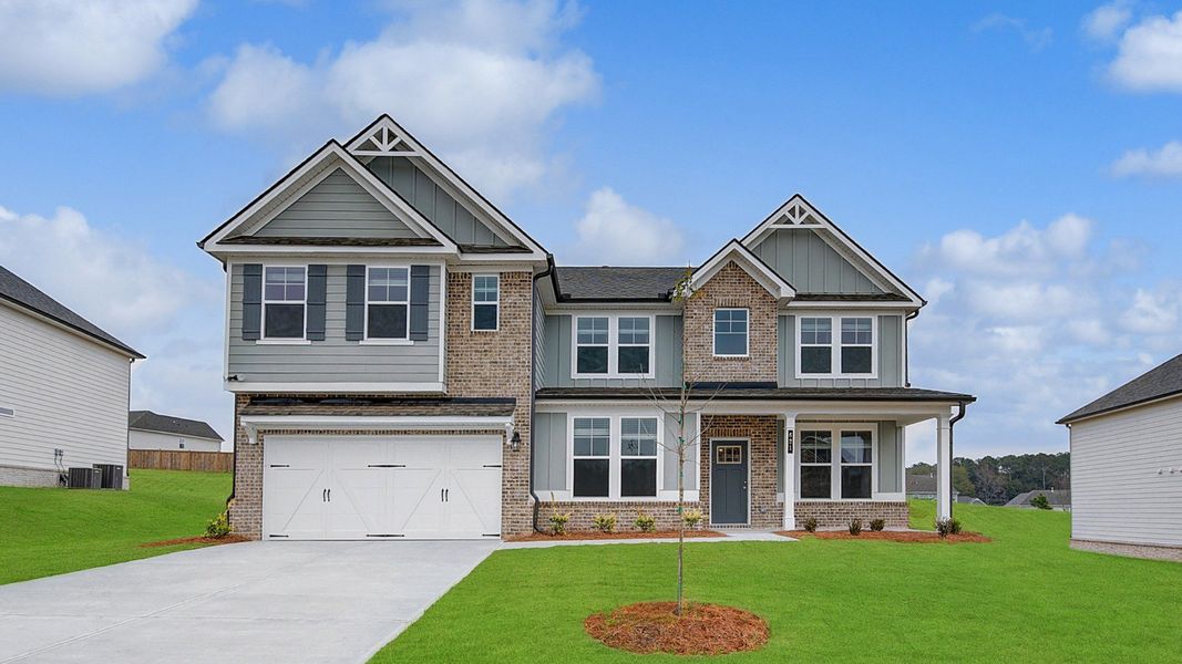 Front exterior of a home in the Grandview at Millers Mill community, located in Stockbridge, GA (Image 10). Front exterior of a home in the Grandview at Millers Mill community, located in Stockbridge, GA (Image 10).