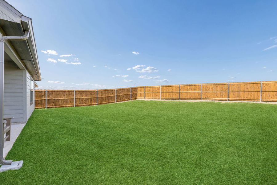 Covered Patio in a Terra Vella Hayden Model Home in Fort Worth TX by Trophy Signature Homes