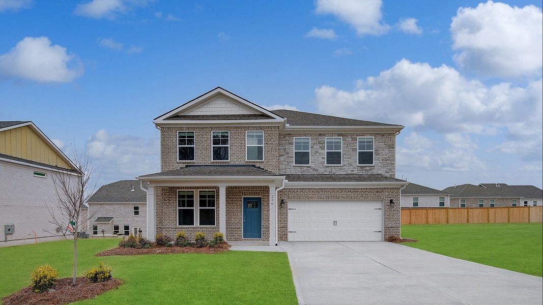 Front exterior of a home in the Burchwood community, located in Stockbridge, GA (Image 2).