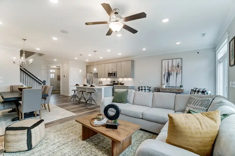 Furnished interior in a model home at Attenborough Townhomes in Piedmont (Image 6).