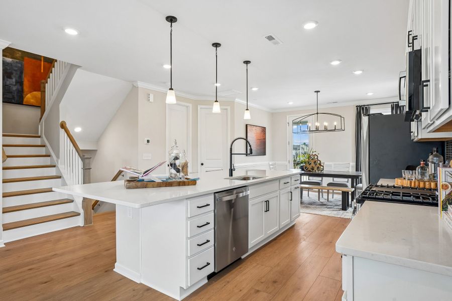 Furnished interior in a model home at South Lake Townes at Flowers Plantation in Clayton (Image 12).