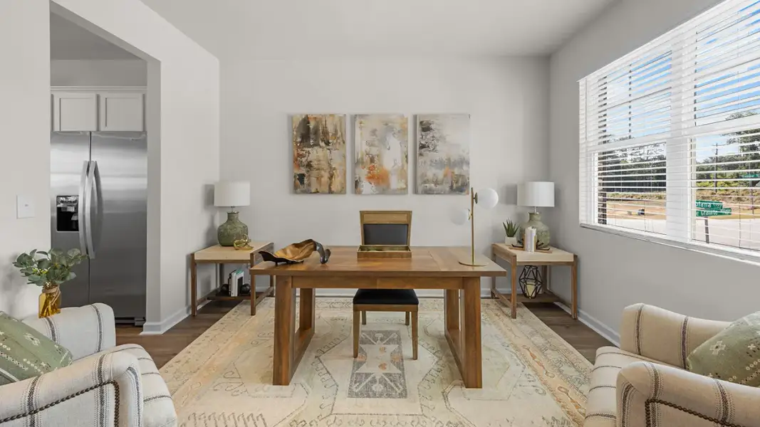 Furnished interior in a model home at Villas Of Shoal Creek in Athens (Image 6).
