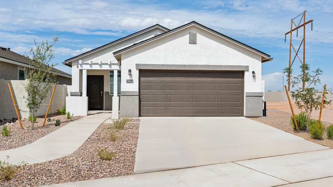 Front exterior of a home in the Elena Trails community, located in Maricopa, AZ (Image 1).