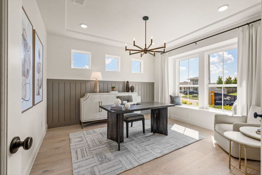 Furnished interior in a model home at Meadow Run in Melissa (Image 3). Furnished interior in a model home at Meadow Run in Melissa (Image 3).