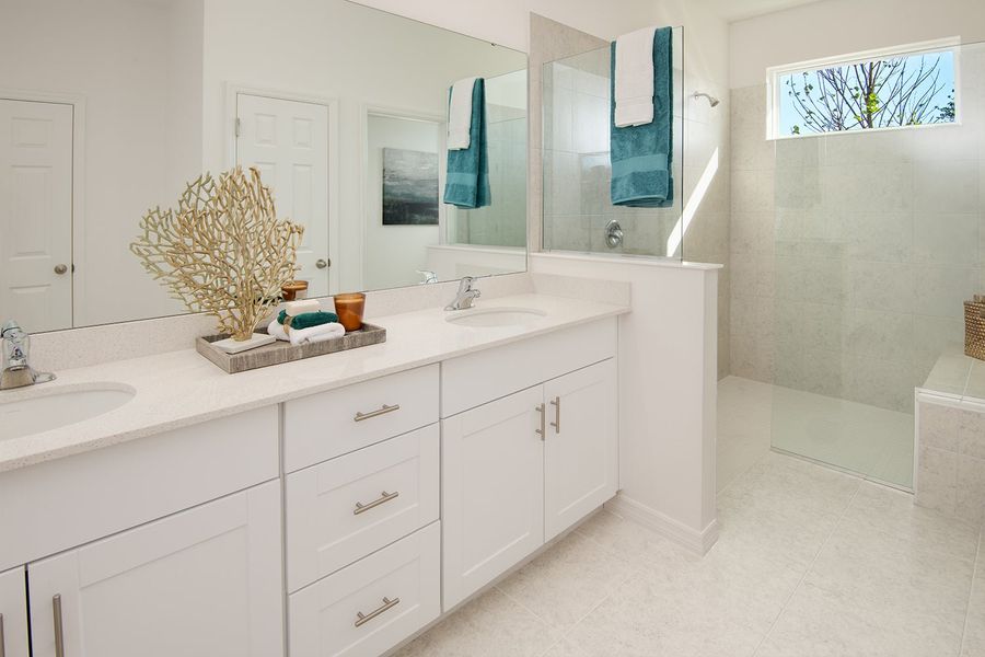 Furnished interior in a model home at Highfield at Twisted Oaks in Wildwood (Image 39).