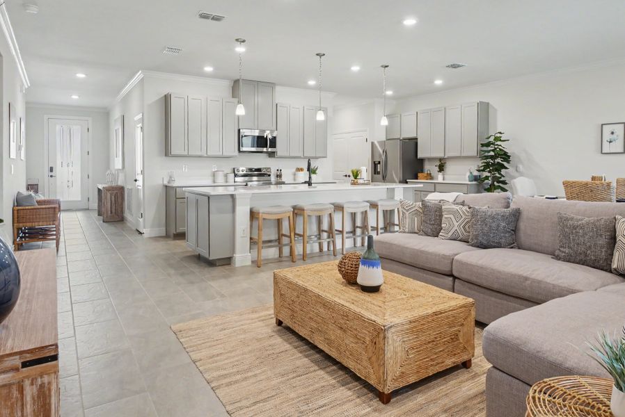 Furnished interior in a model home at Cape Coral Signature in Cape Coral (Image 4). Furnished interior in a model home at Cape Coral Signature in Cape Coral (Image 4).