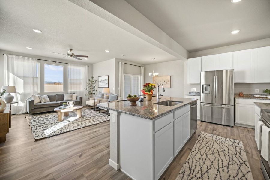 Furnished interior in a model home at Aspen Meadows – Townhomes in Colorado Springs (Image 4). Furnished interior in a model home at Aspen Meadows – Townhomes in Colorado Springs (Image 4).