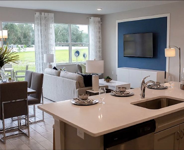 Furnished interior in a model home at Lakeside Commons in Plant City (Image 5).