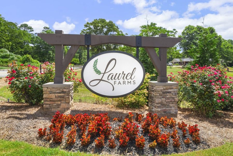 Entrance to the Laurel Farms community in Dallas, GA, featuring signage and landscaping (Image 2).