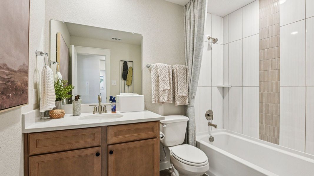 Furnished interior in a model home at Prairie Green in Converse (Image 46). Furnished interior in a model home at Prairie Green in Converse (Image 46).