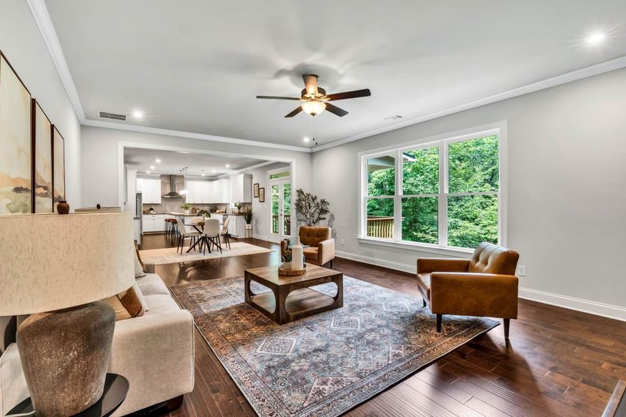 Furnished interior in a model home at The Estates at Hurricane Pointe in Douglasville (Image 32).