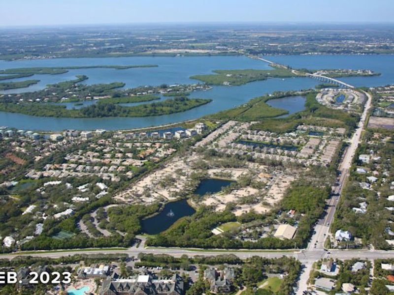 Aerial view of the Seaglass community in Vero Beach, FL, showing layout and nearby surroundings (Image 30).