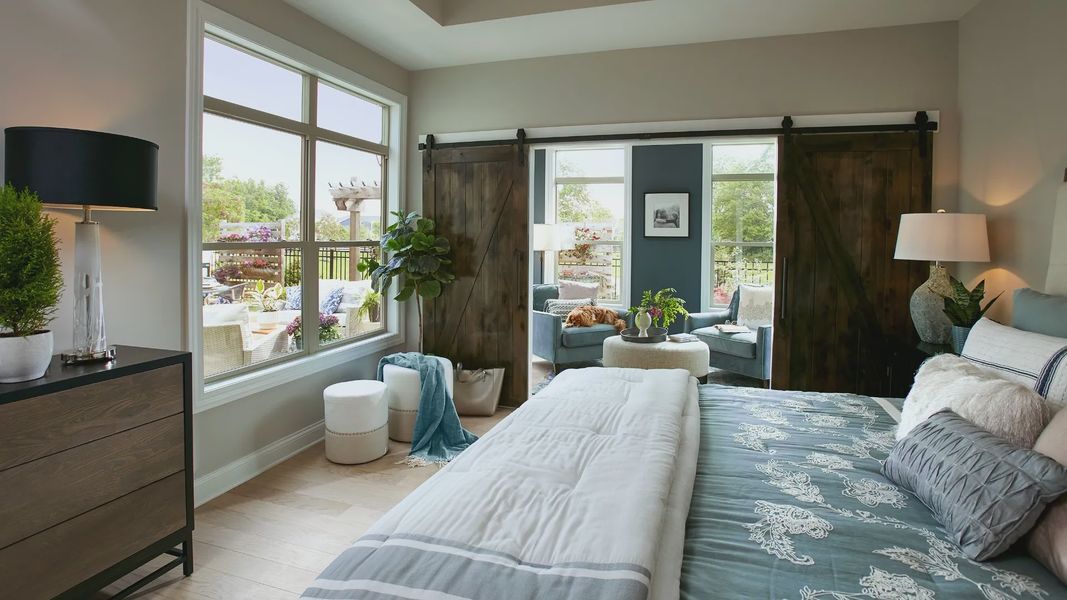 Furnished interior in a model home at The Courtyards at Hodges Farm in Charlotte (Image 5).
