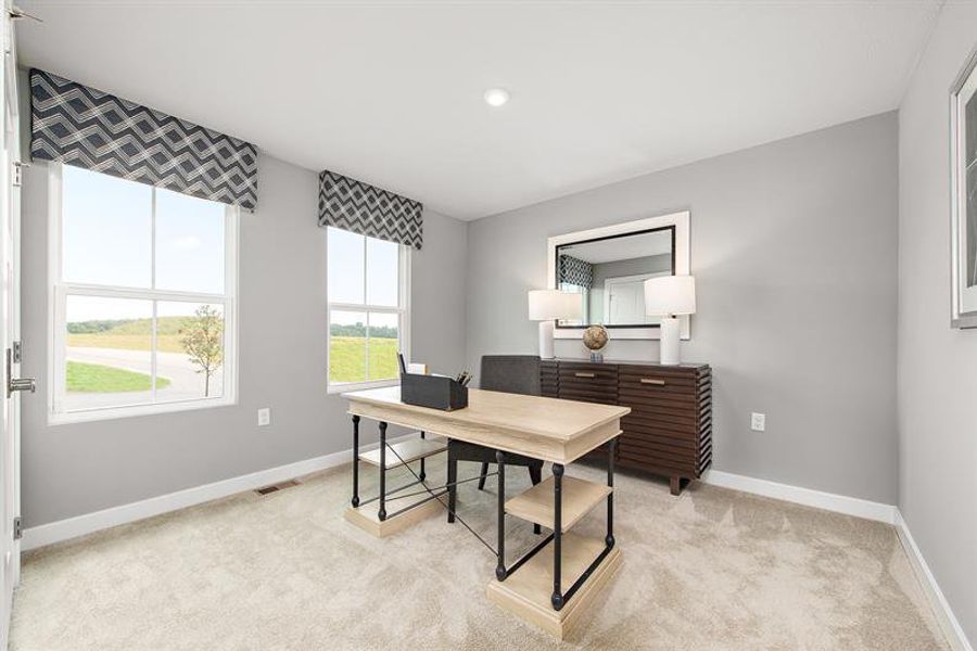 Furnished interior in a model home at Overture Pointe Ranches in Hickory (Image 11). Furnished interior in a model home at Overture Pointe Ranches in Hickory (Image 11).
