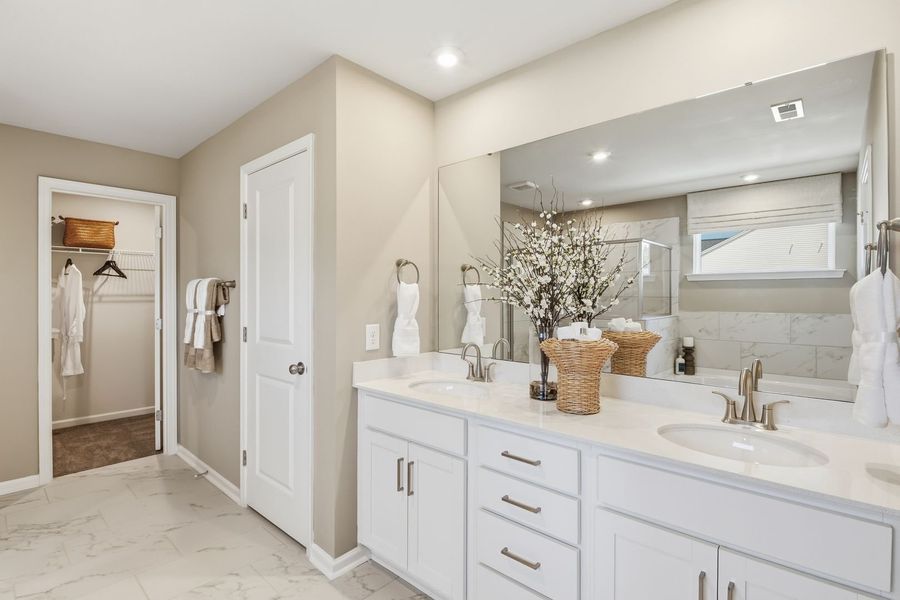 Furnished interior in a model home at Clairmont in Charlotte (Image 21).