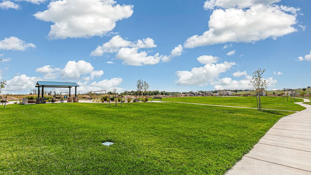 Front exterior of a home in the Aspen Ranch community, located in Fountain, CO (Image 1).